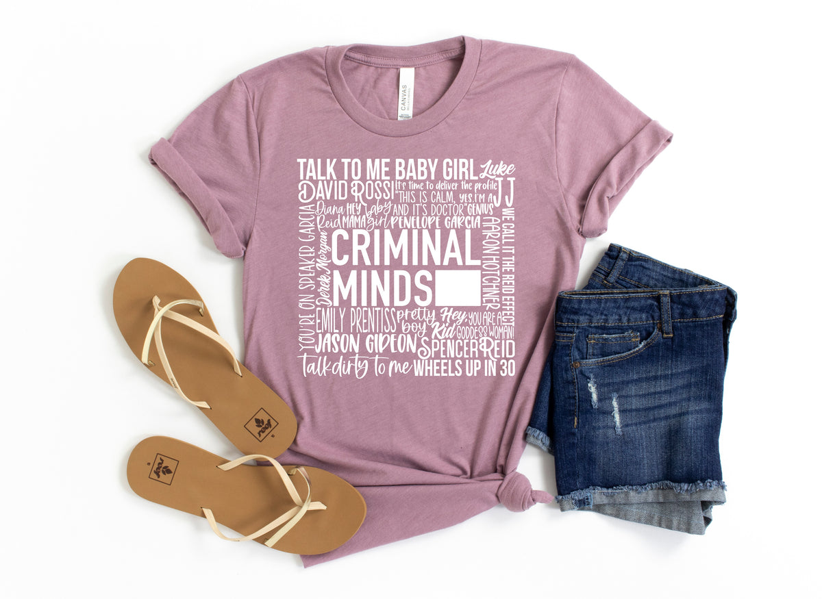 WHITE Criminal Minds SUBWAY screen print transfer