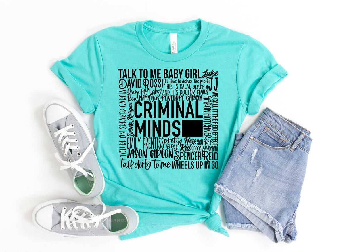 BLACK Criminal minds SUBWAY screen print transfer