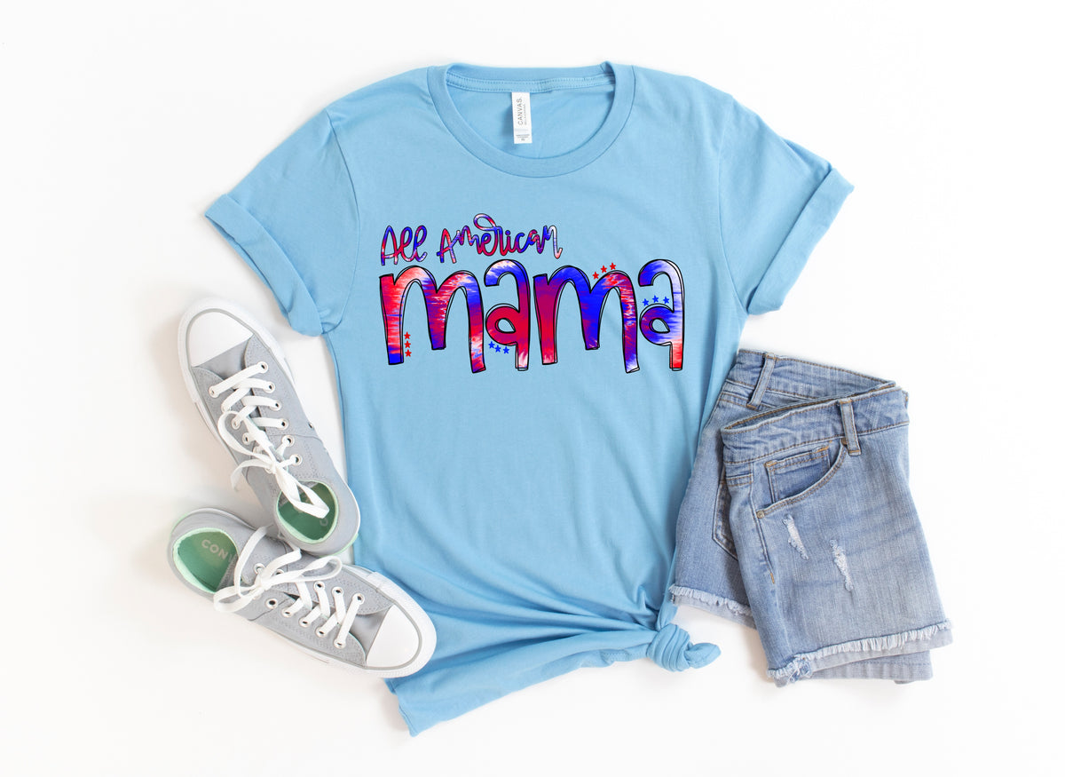 All American mama HIGH HEAT screen print transfer