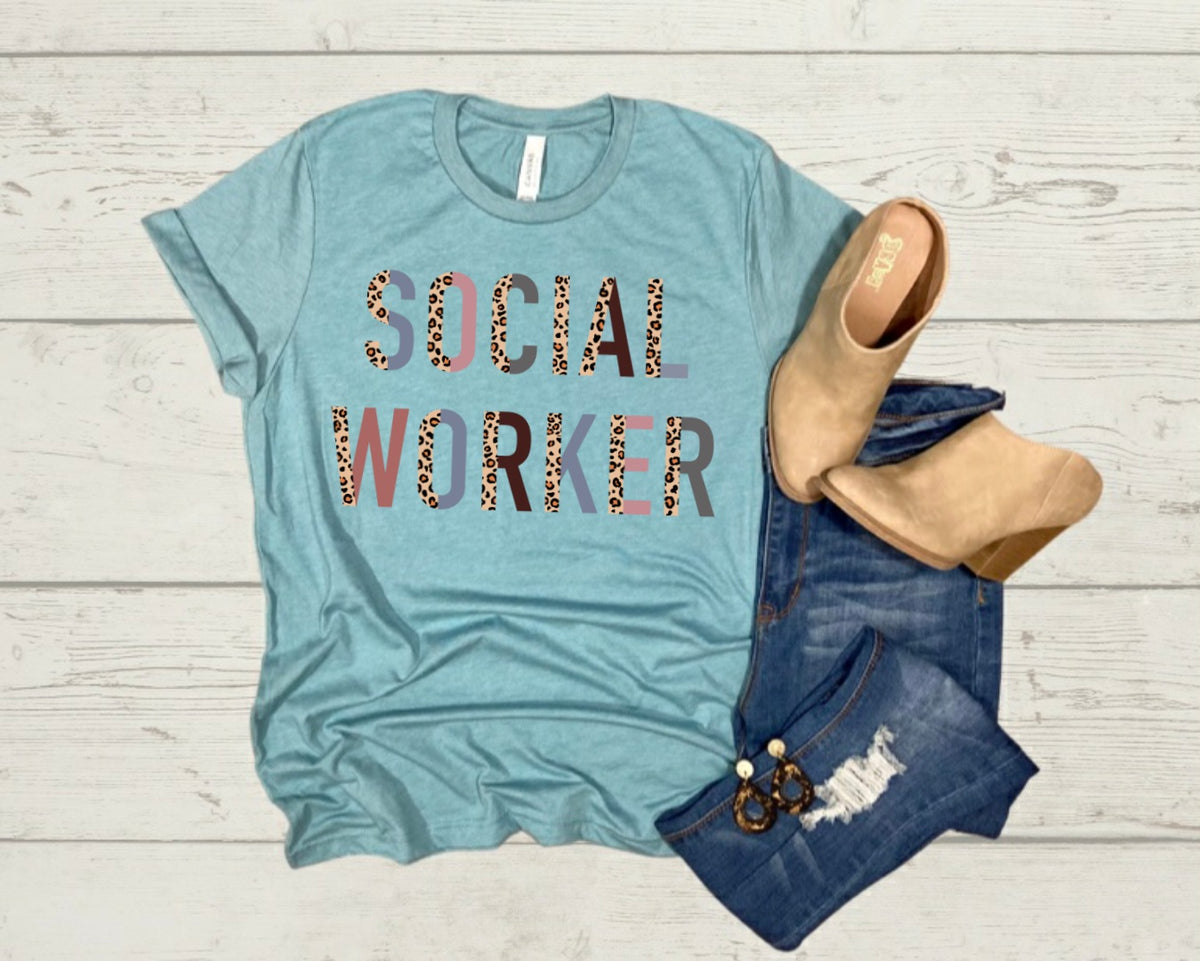 Social worker boho HIGH HEAT screen print transfer