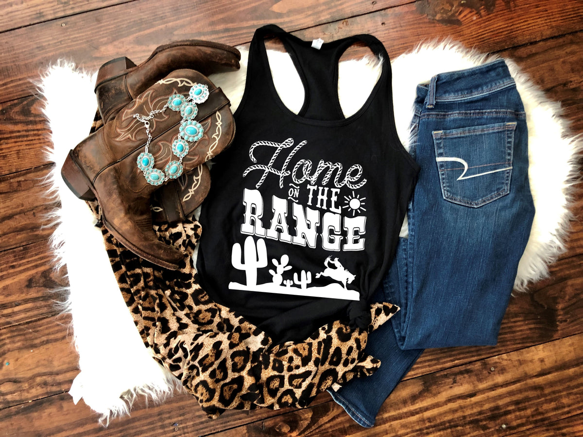 WHITE Home on the range (rodeo) screen print transfer