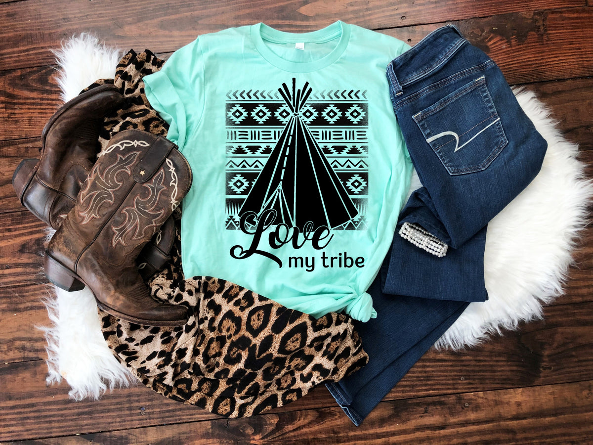 Love my tribe (teepee) screen print transfer
