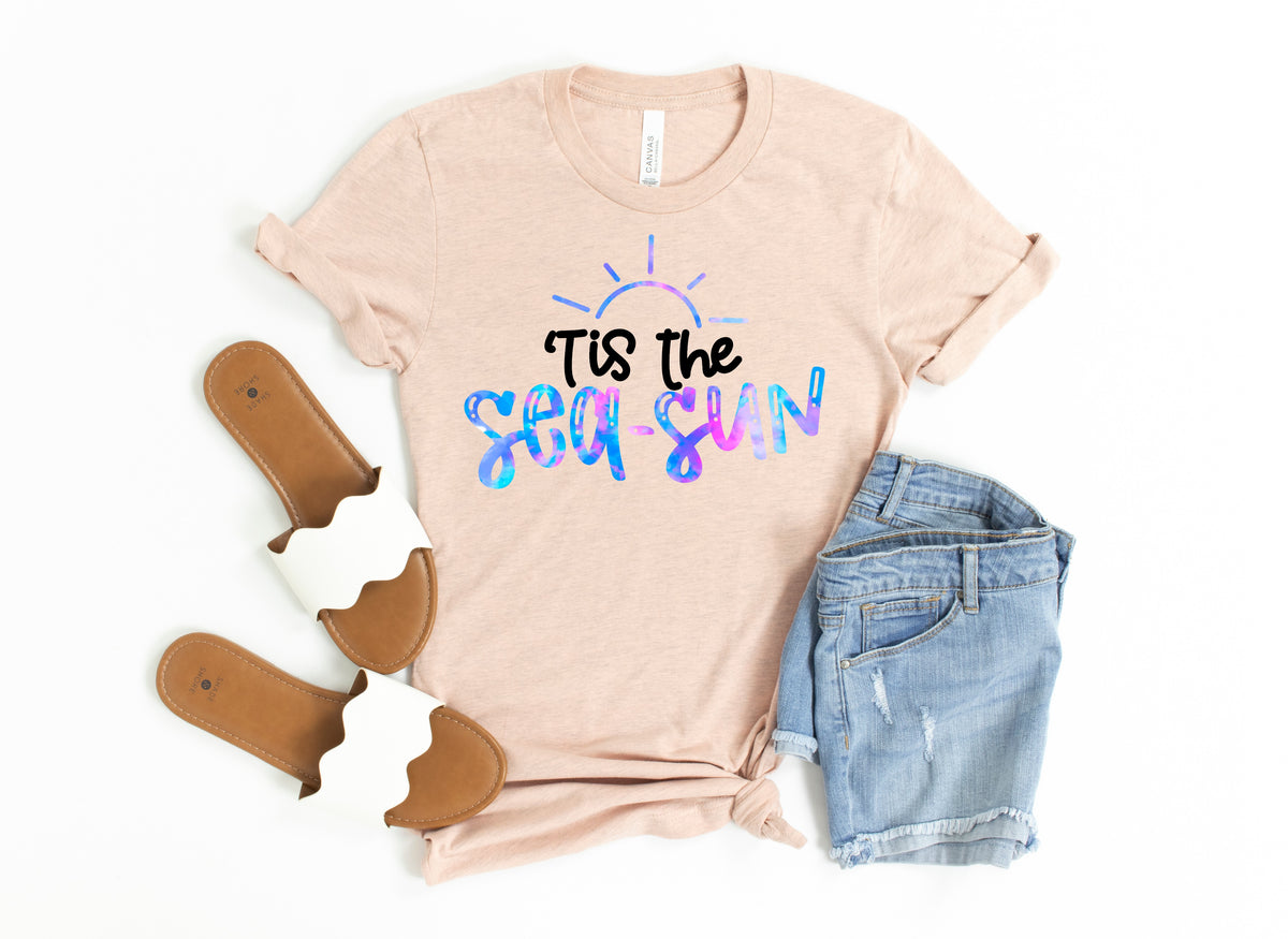 Tis the sea-sun tie dye HIGH HEAT screen print transfer