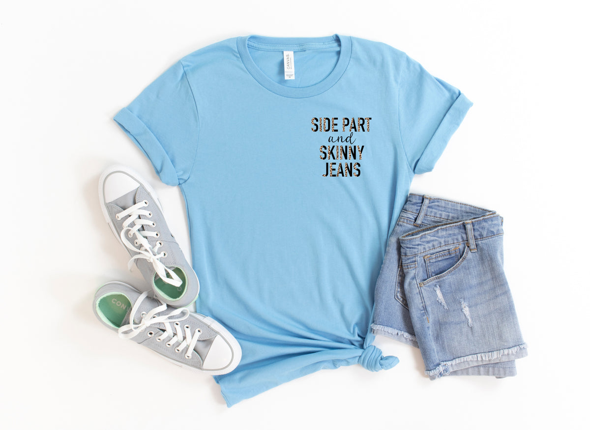 Side part and skinny jeans KOOZIE HIGH HEAT screen print transfer