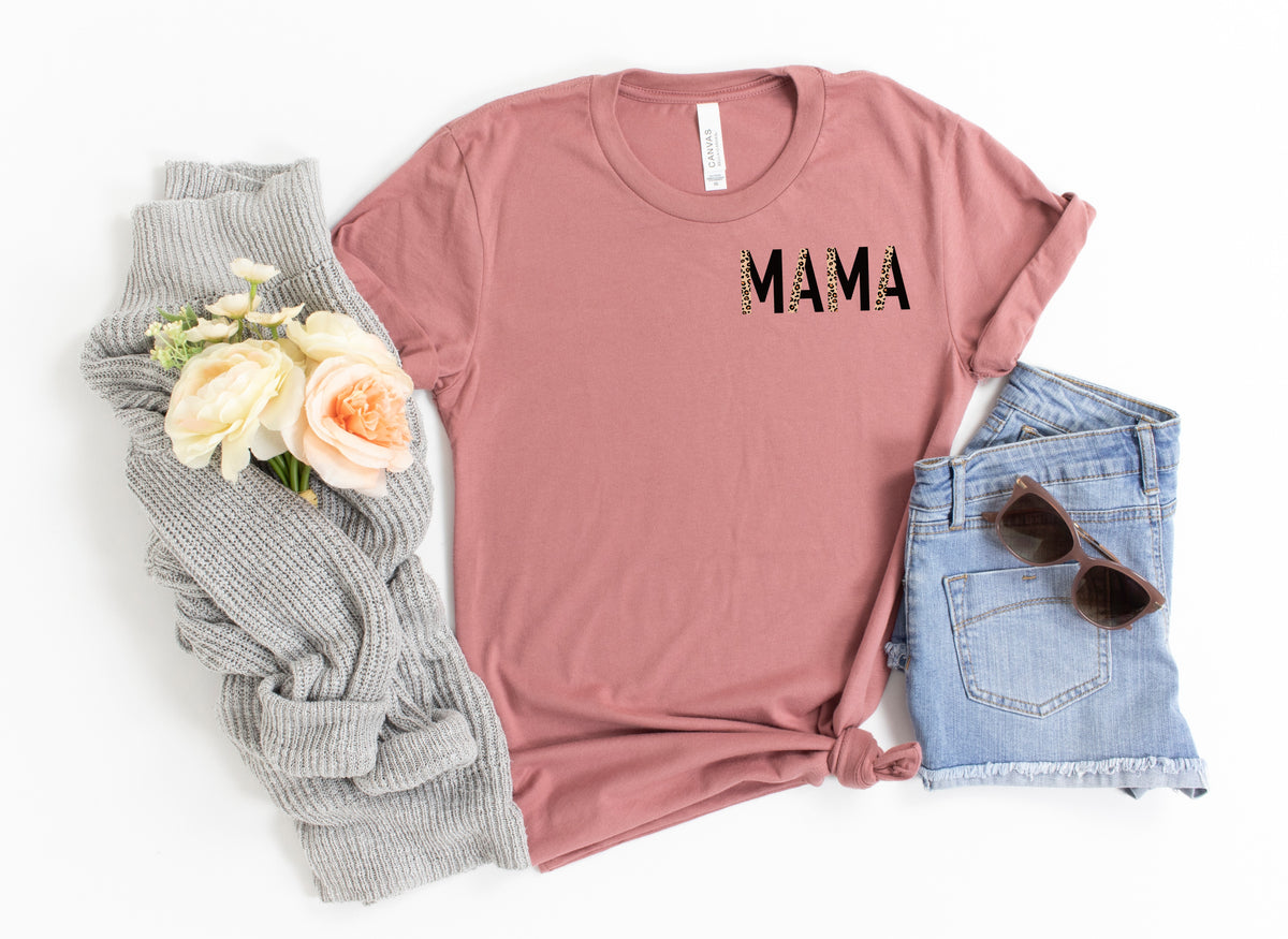 Boho mama (black & leopard) pocket size 5"  HIGH HEAT screen print transfer