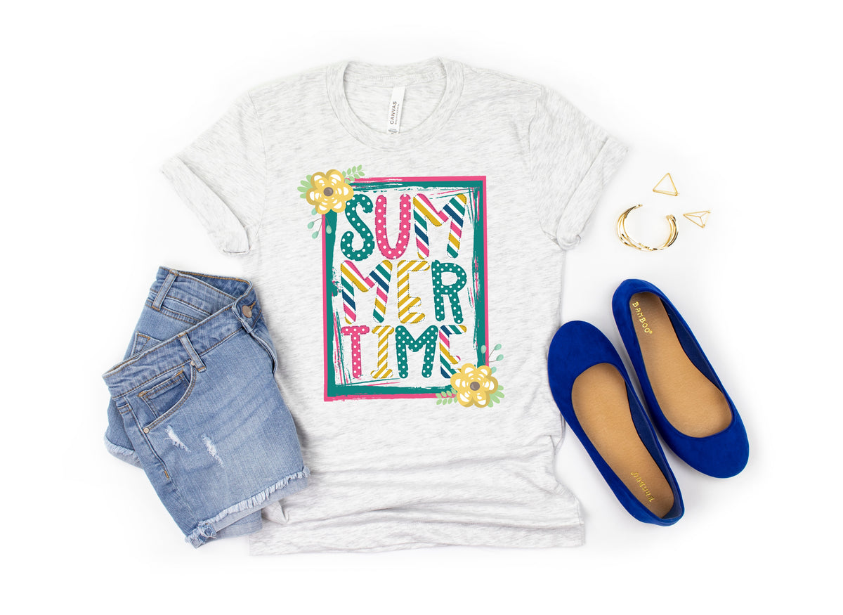 Summer time (with flowers) HIGH HEAT screen print transfer