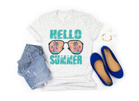 Hello summer with shades and palm trees 28414 DTF TRANSFER