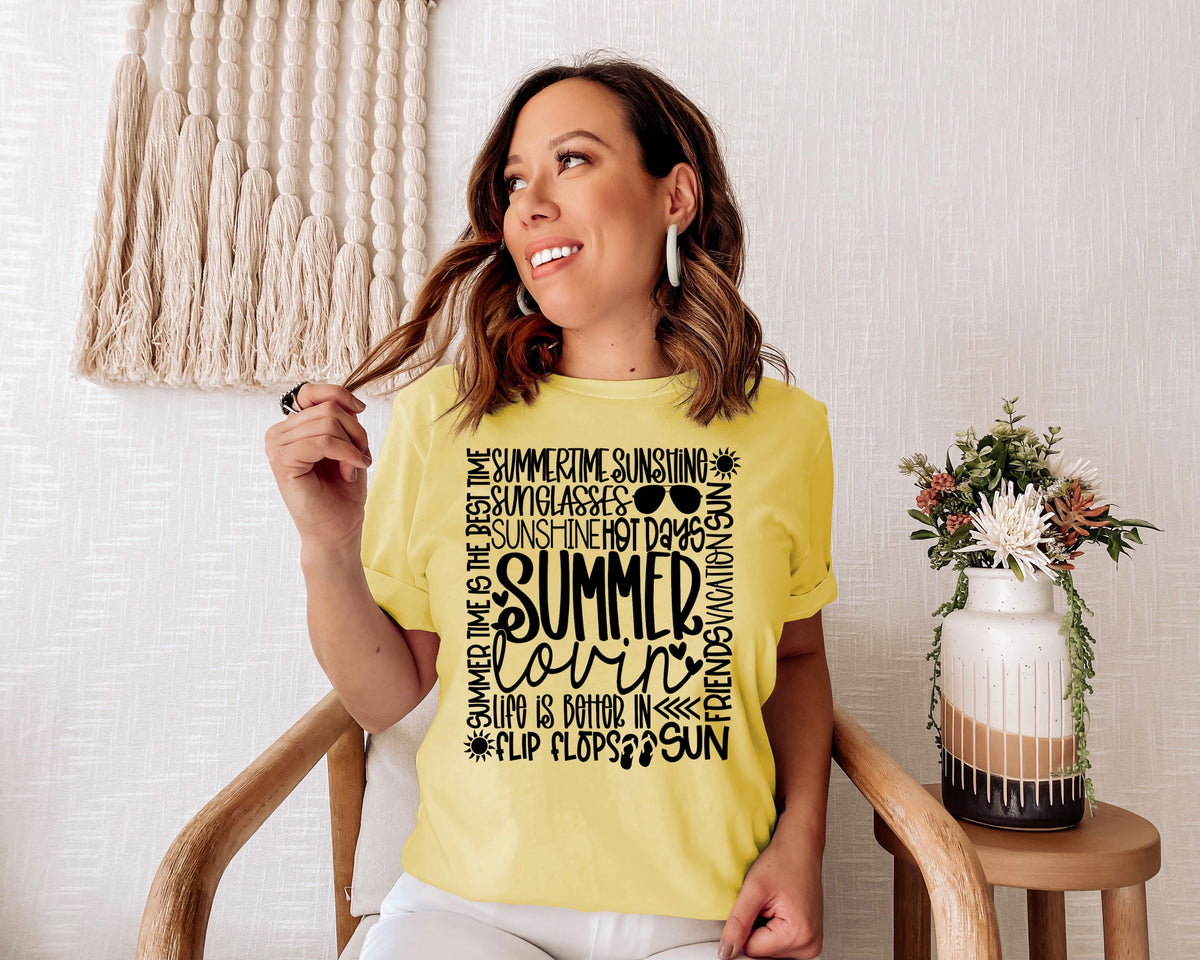 Black Summer lovin subway screen print transfer