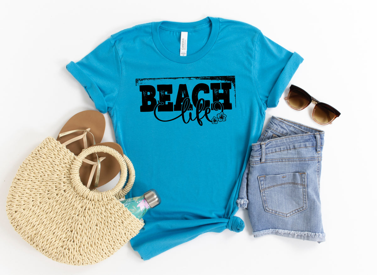 Beach life screen print transfer