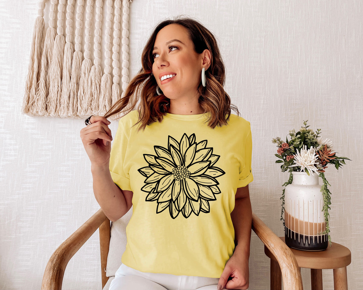 Dahlia screen print transfer