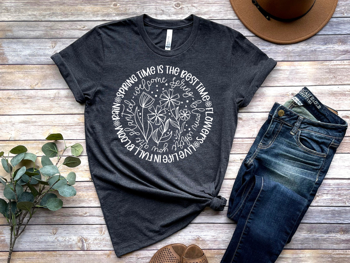 Spring time is the best time(circle) screen print transfer