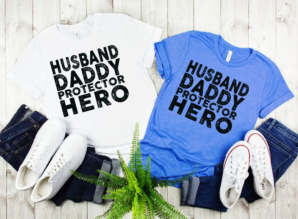 Husband daddy proctector hero screen print transfer