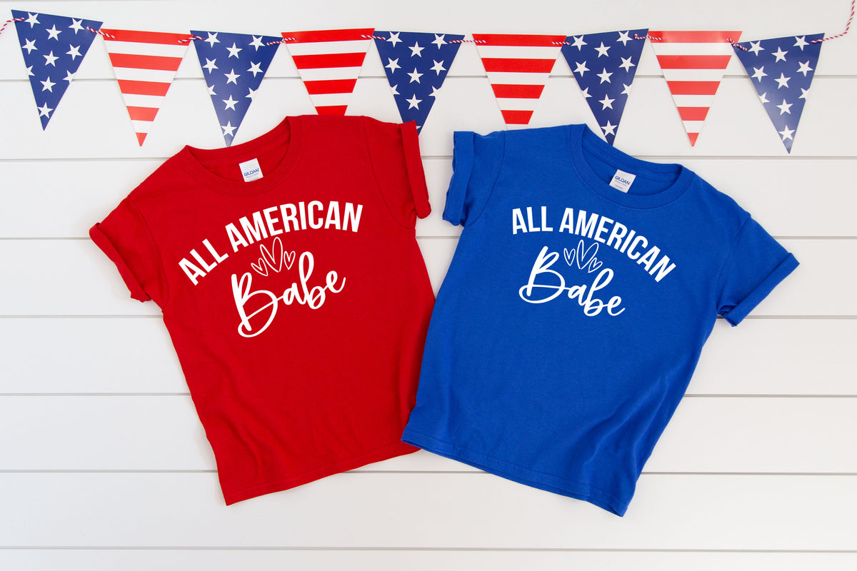 All American Babe YOUTH screen print transfer