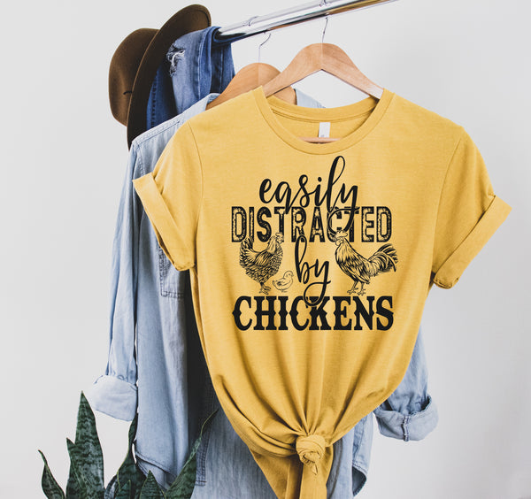 Easily distracted by chickens screen print transfer