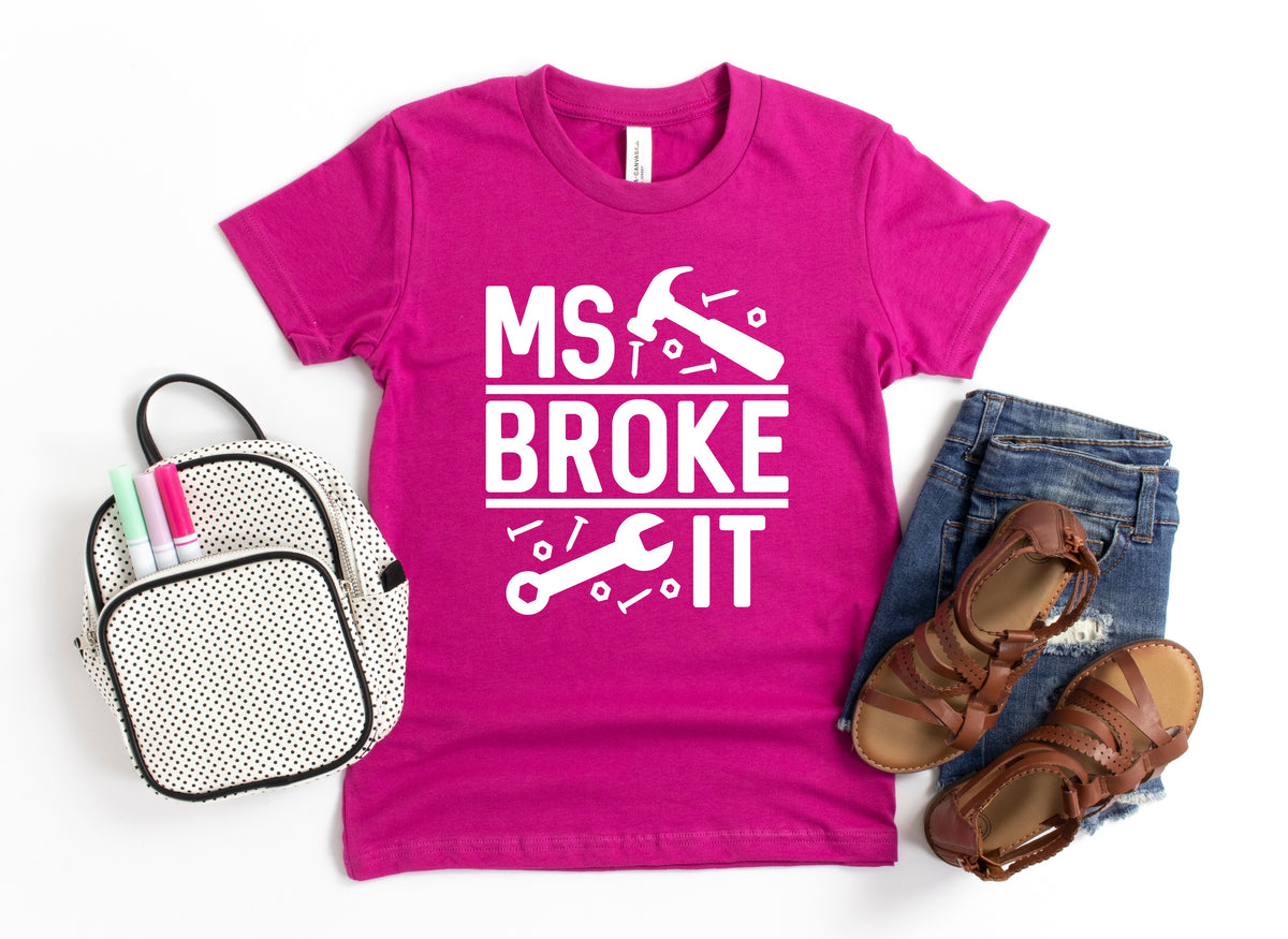 YOUTH Ms broke it screen print transfer