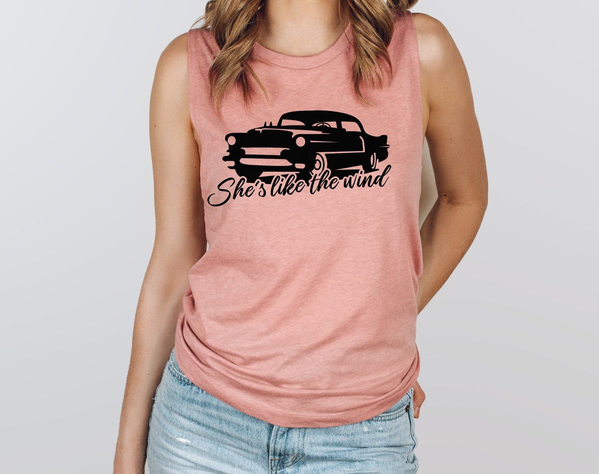 She's like the wind (BLACK) screen print transfer