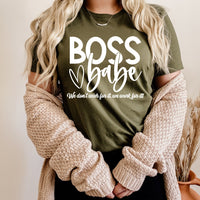Boss babe we don't wish for it, we work for it screen print transfer