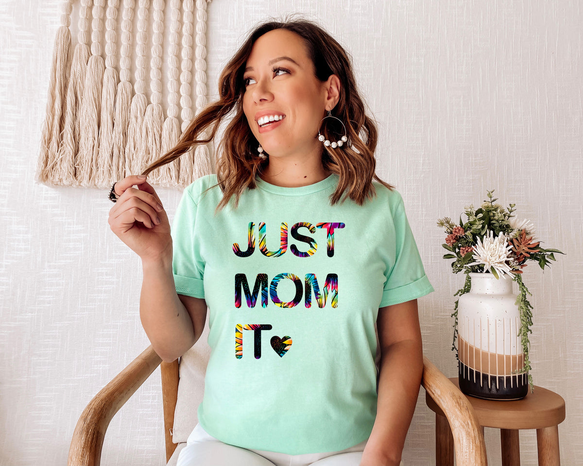 Just mom it (tie dye/sunflower) HIGH HEAT screen print transfer
