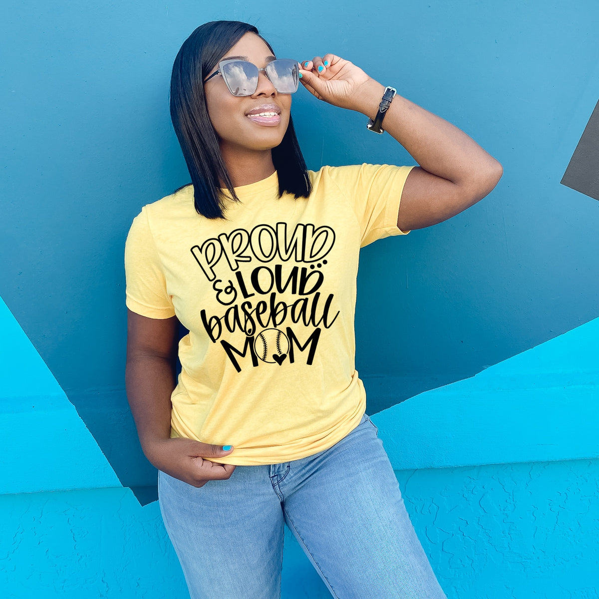 Proud & Loud baseball mom screen print transfer