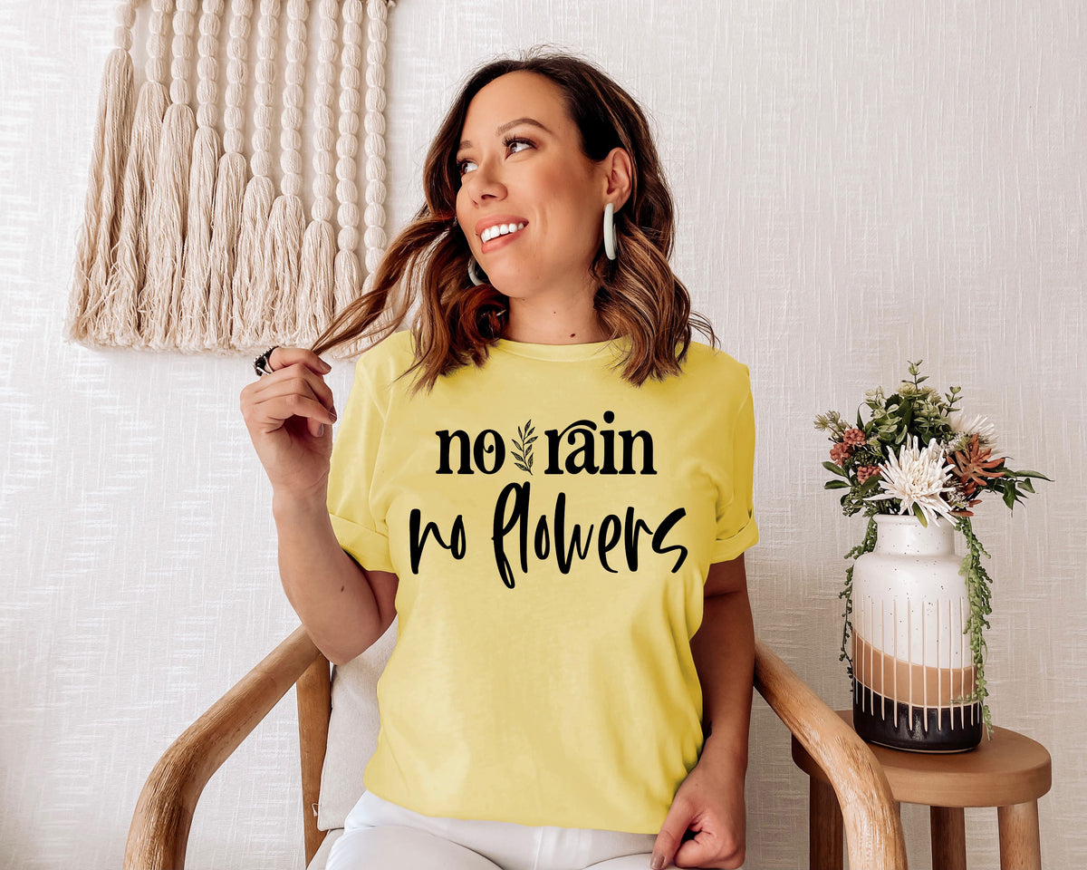 No rain no flowers screen print transfer