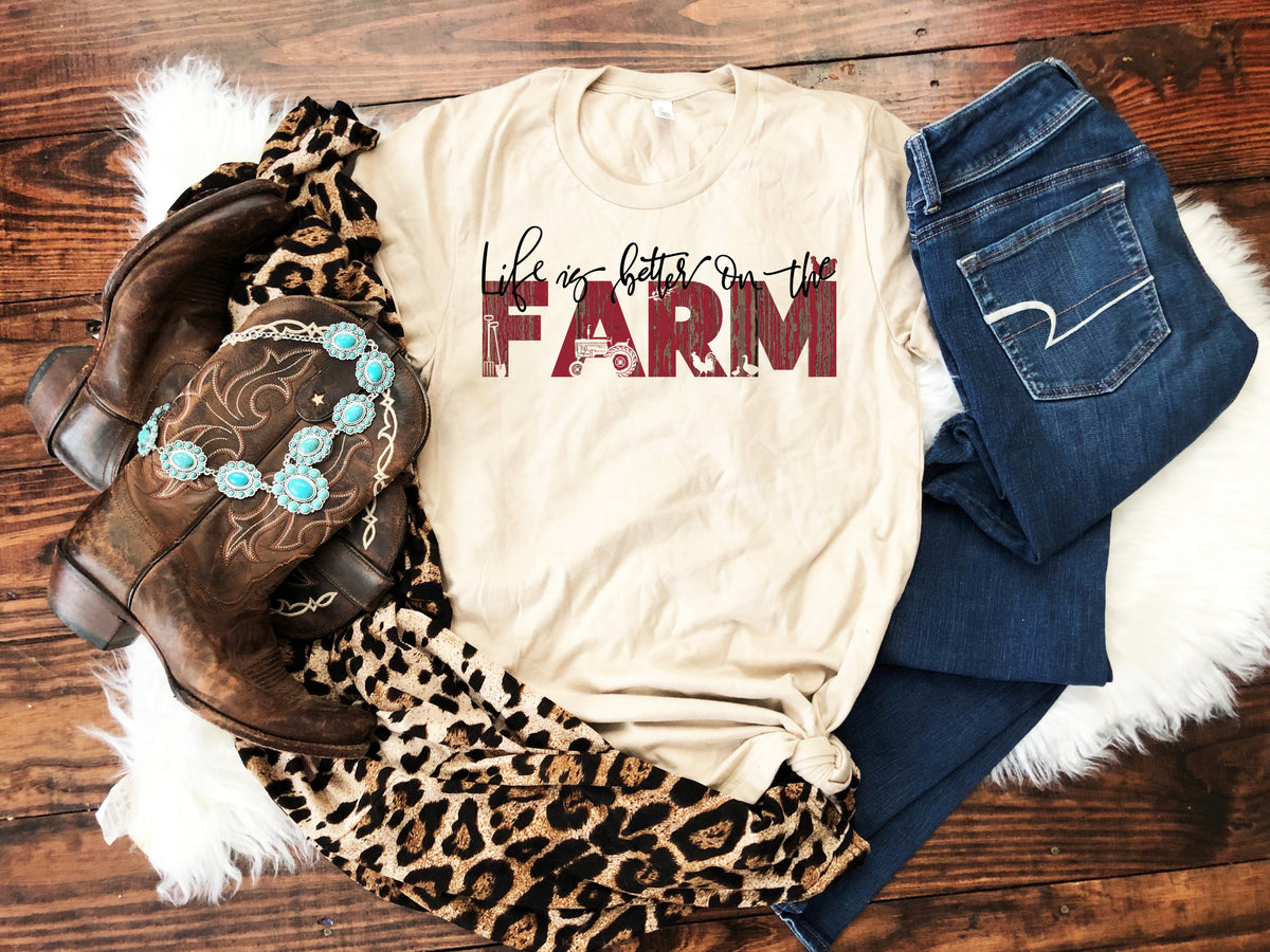 Life is better on the farm Adult screen print transfer RTS