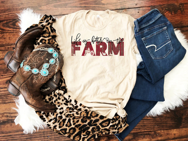 Life is better on the farm Adult screen print transfer RTS