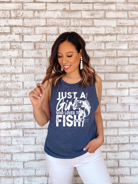 Just a girl who loves to fish screen print transfer