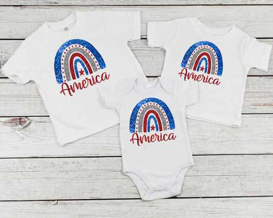 America rainbow INFANT screen print transfers