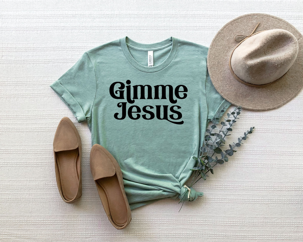 BLACK Gimme Jesus screen print transfer