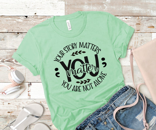 You matter black writing screen print