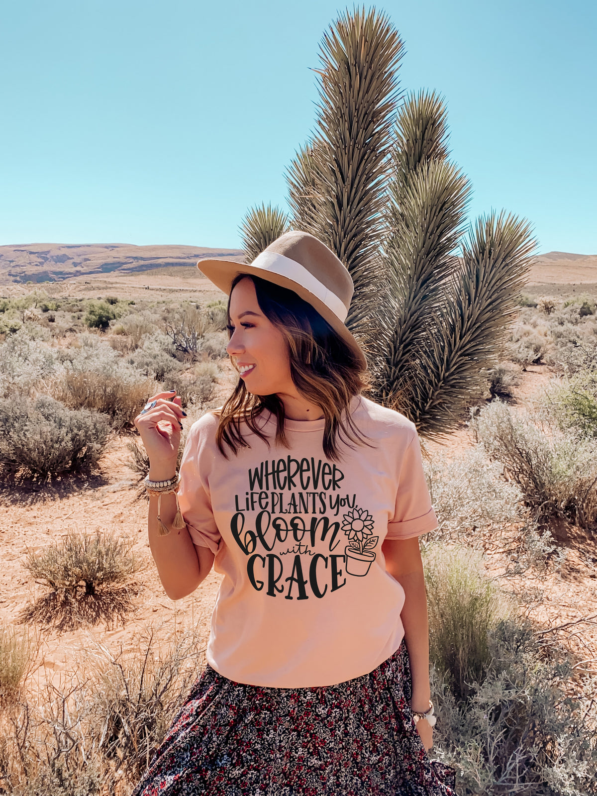 Wherever life plants you bloom with Grace screen print transfer