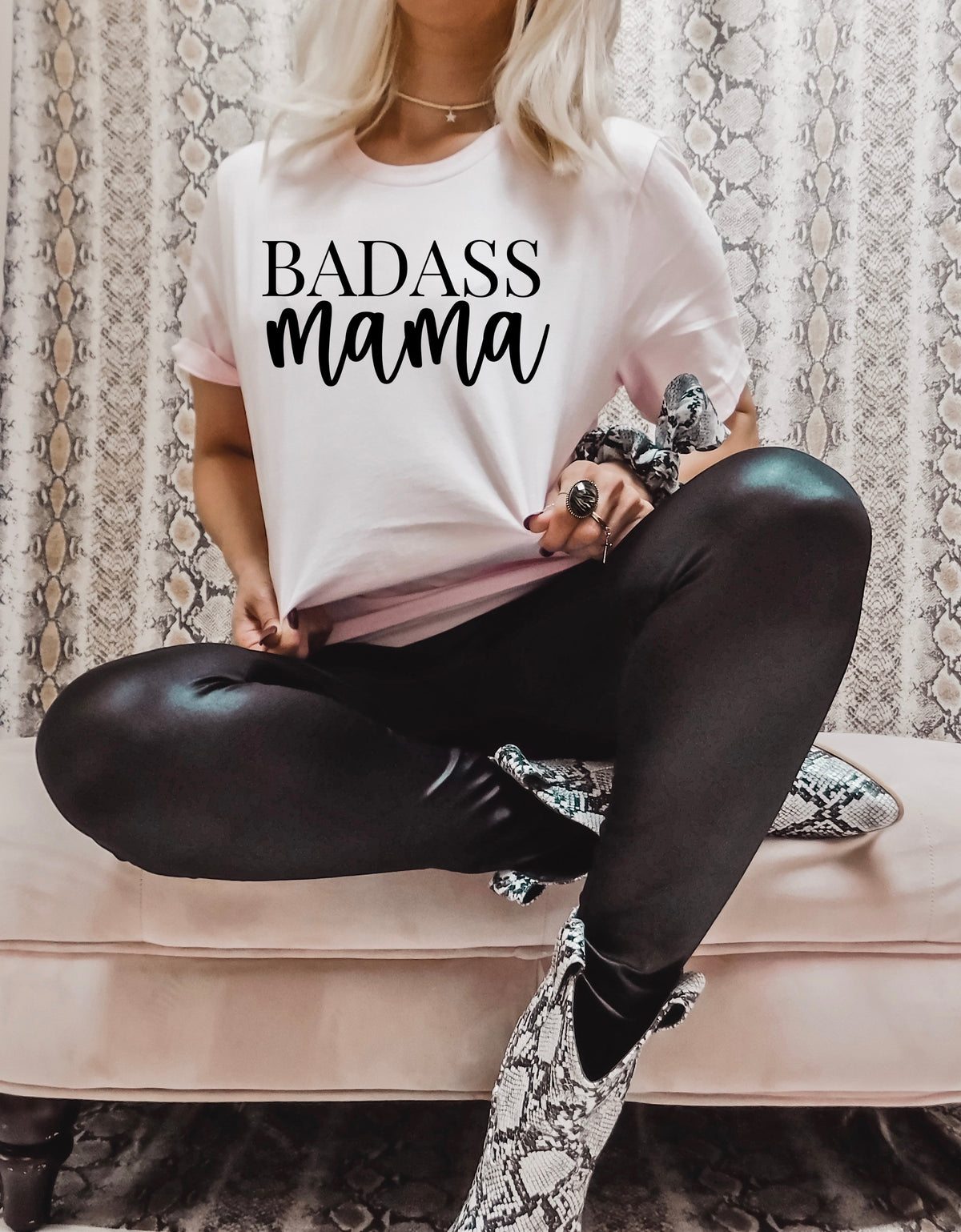 Badass mama screen print transfer
