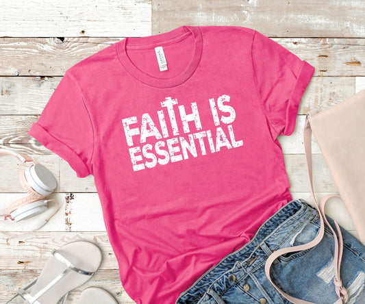 Faith is essential white screen print transfers