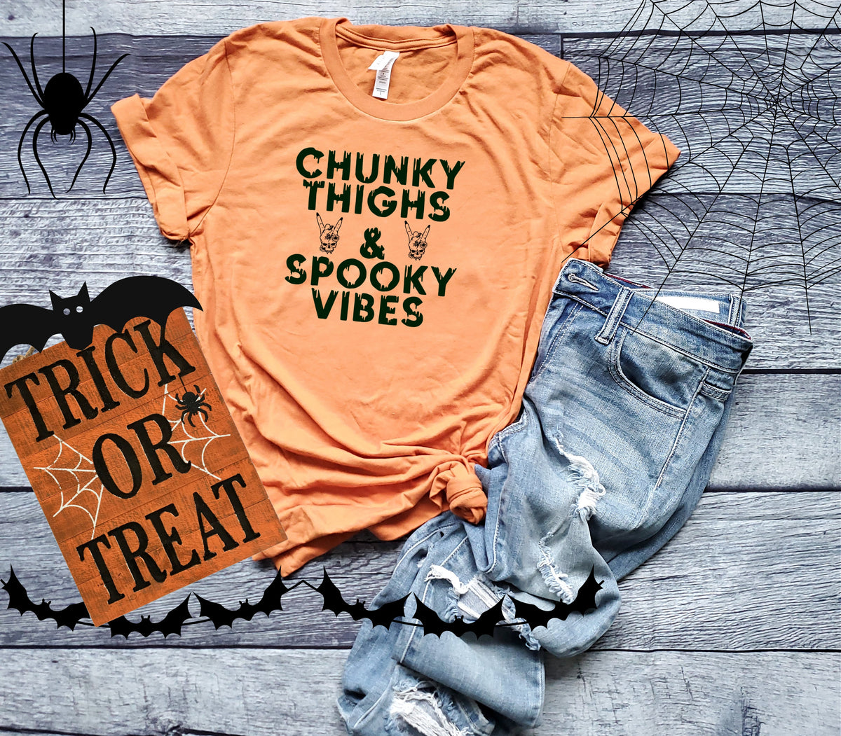 Chunky thighs and spooky vibes screen print transfer