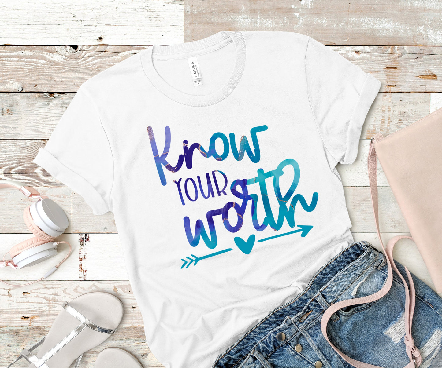 Know your worth screen print transfer RTS