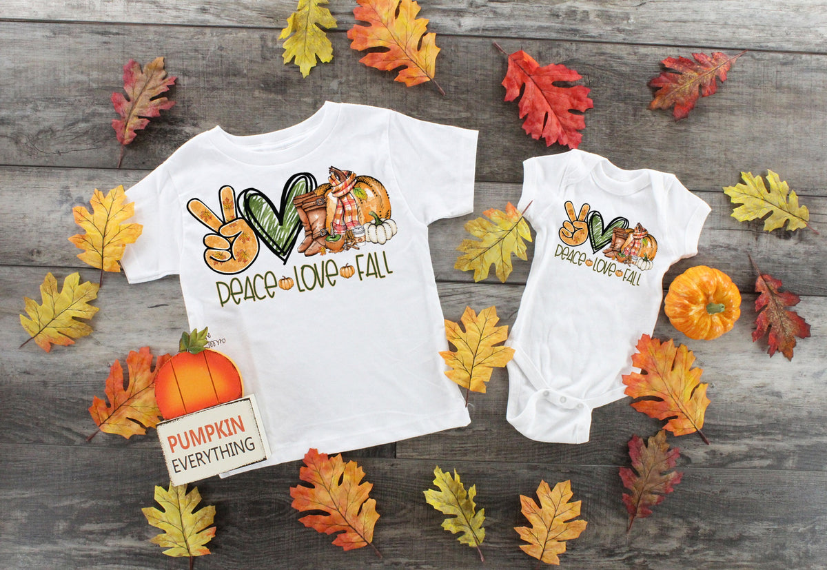 Peace love fall INFANT screen print transfer