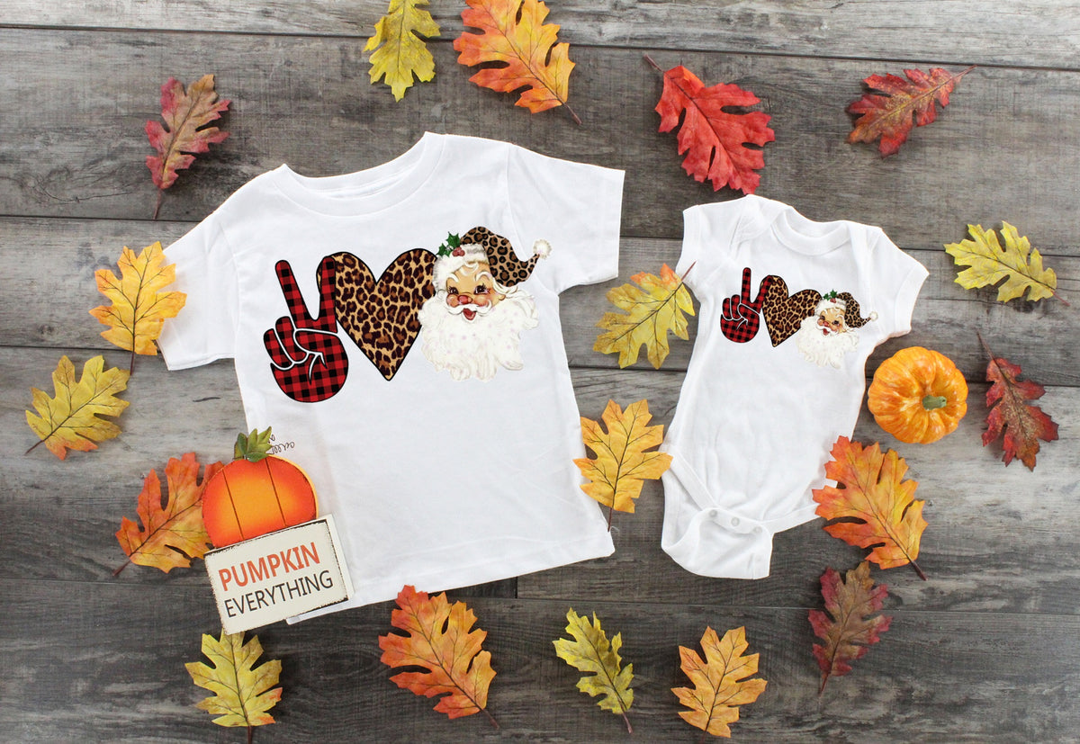 Peace love Santa INFANT screen print transfer