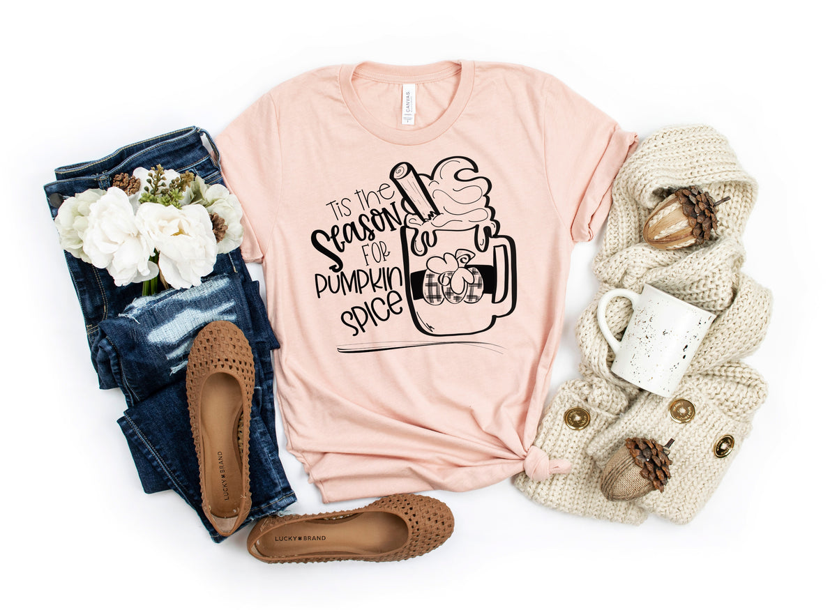 BLACK Tis the season for pumpkin spice screen print transfer