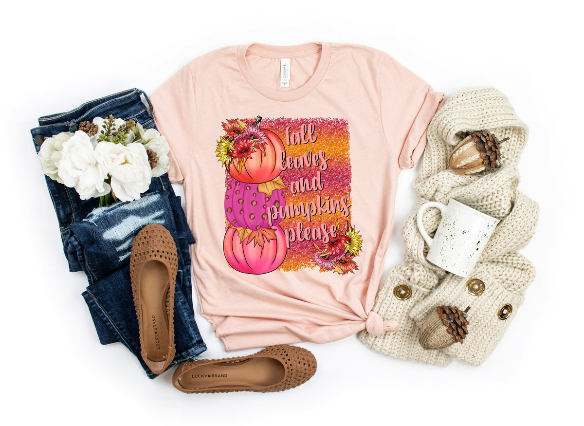 Fall leaves and pumpkins please HIGH HEAT screen print transfer