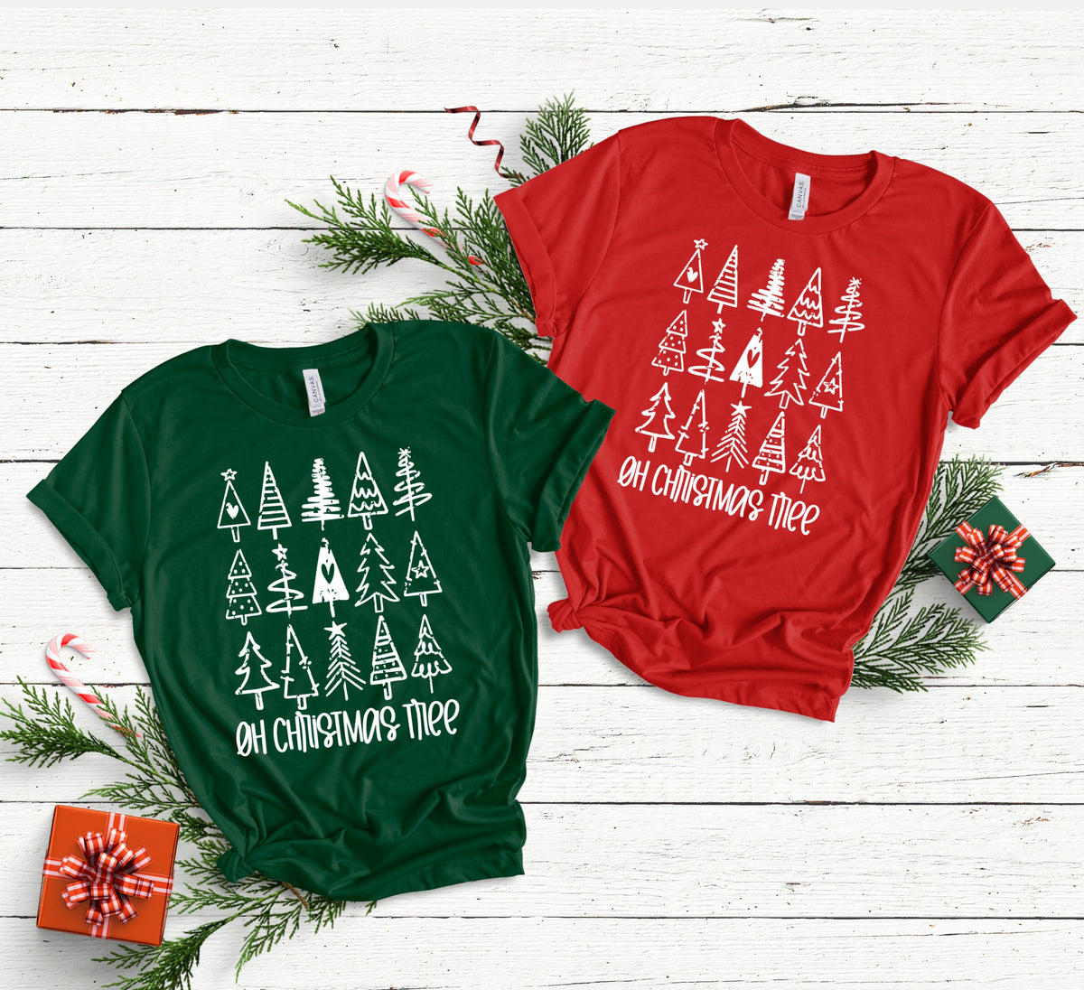 Oh Christmas tree WHITE screen print transfer