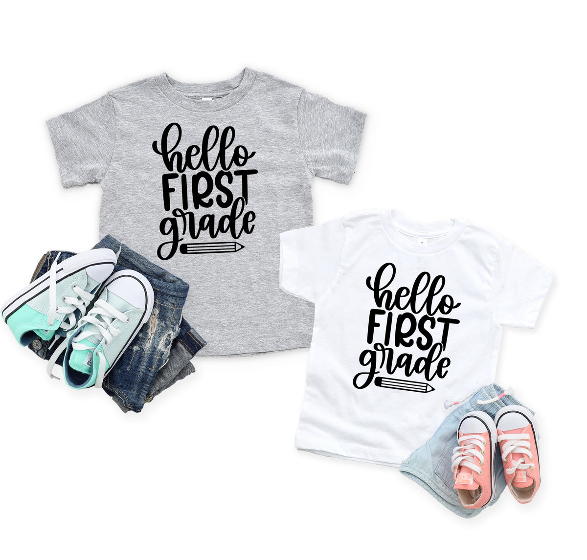 Hello first grade screen print transfer