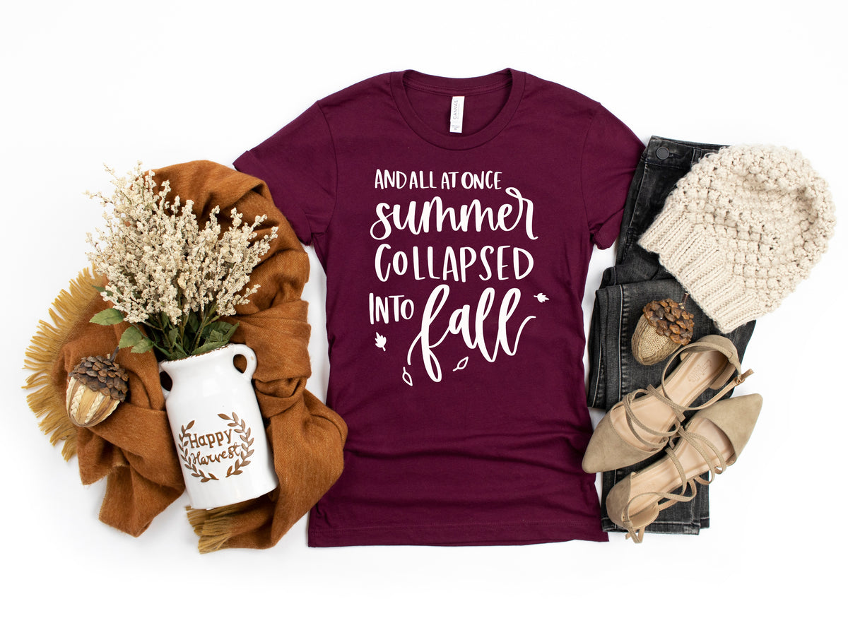 And all at once summer collapsed into fall screen print transfer