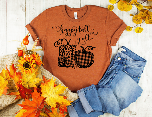 Happy fall y'all screen print transfer