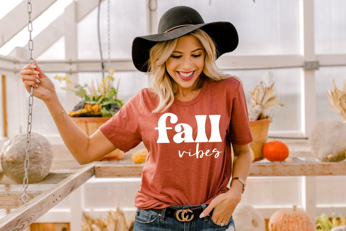 Fall vibes WHITE screen print transfer