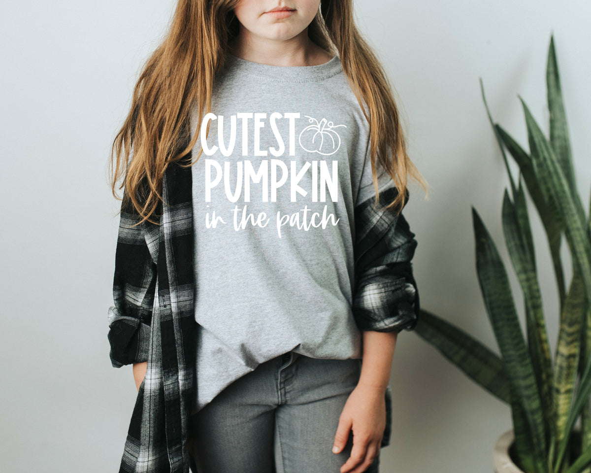 Cutest pumpkin in the patch WHITE screen print transfer
