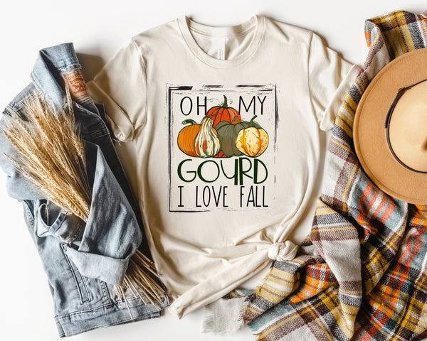 Oh my gourd I love fall (with box and pumpkins) HIGH HEAT screen print transfer