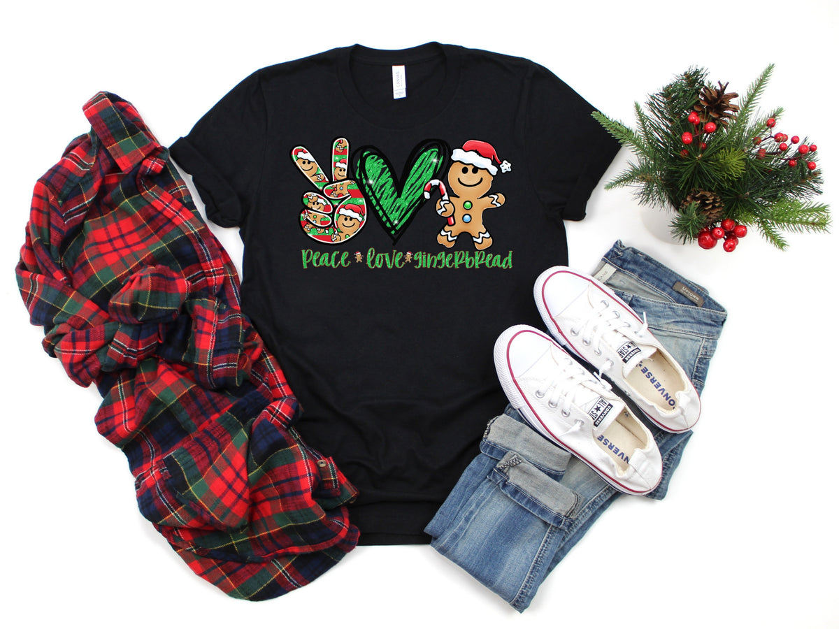 Peace love Gingerbread HIGH HEAT screen print transfer