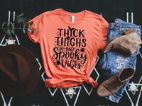 Thick thighs and spooky vibes BLACK screen print transfer