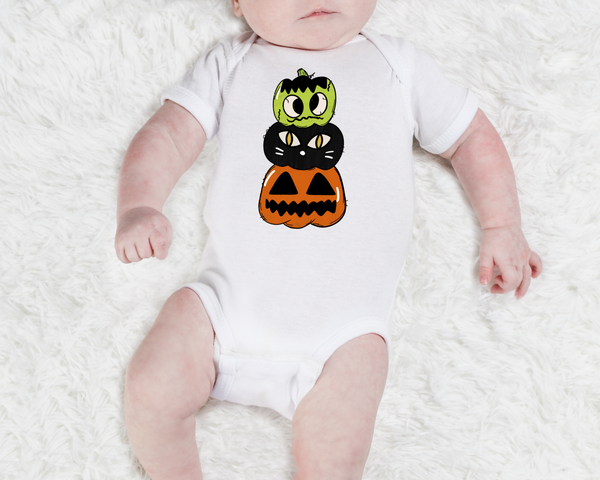INFANT Ghost pumpkins 4" HIGH HEAT screen print transfer