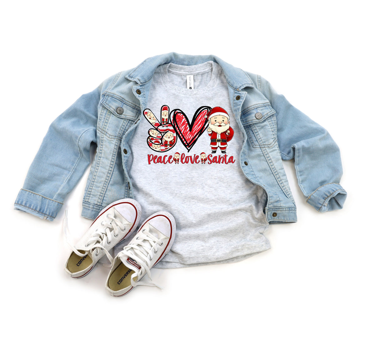 Peace love santa YOUTH HIGH HEAT screen print transfer